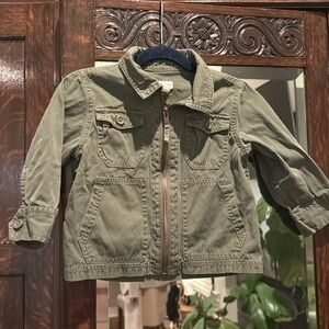 Crewcuts army green zipper jacket